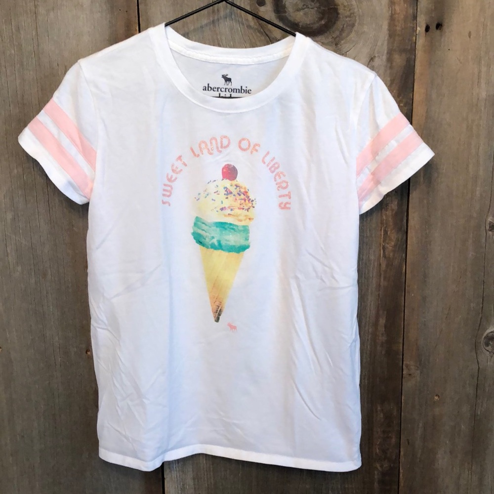 Abercrombie Kids Ice Cream Graphic Tee in White Size 13 14 Girls